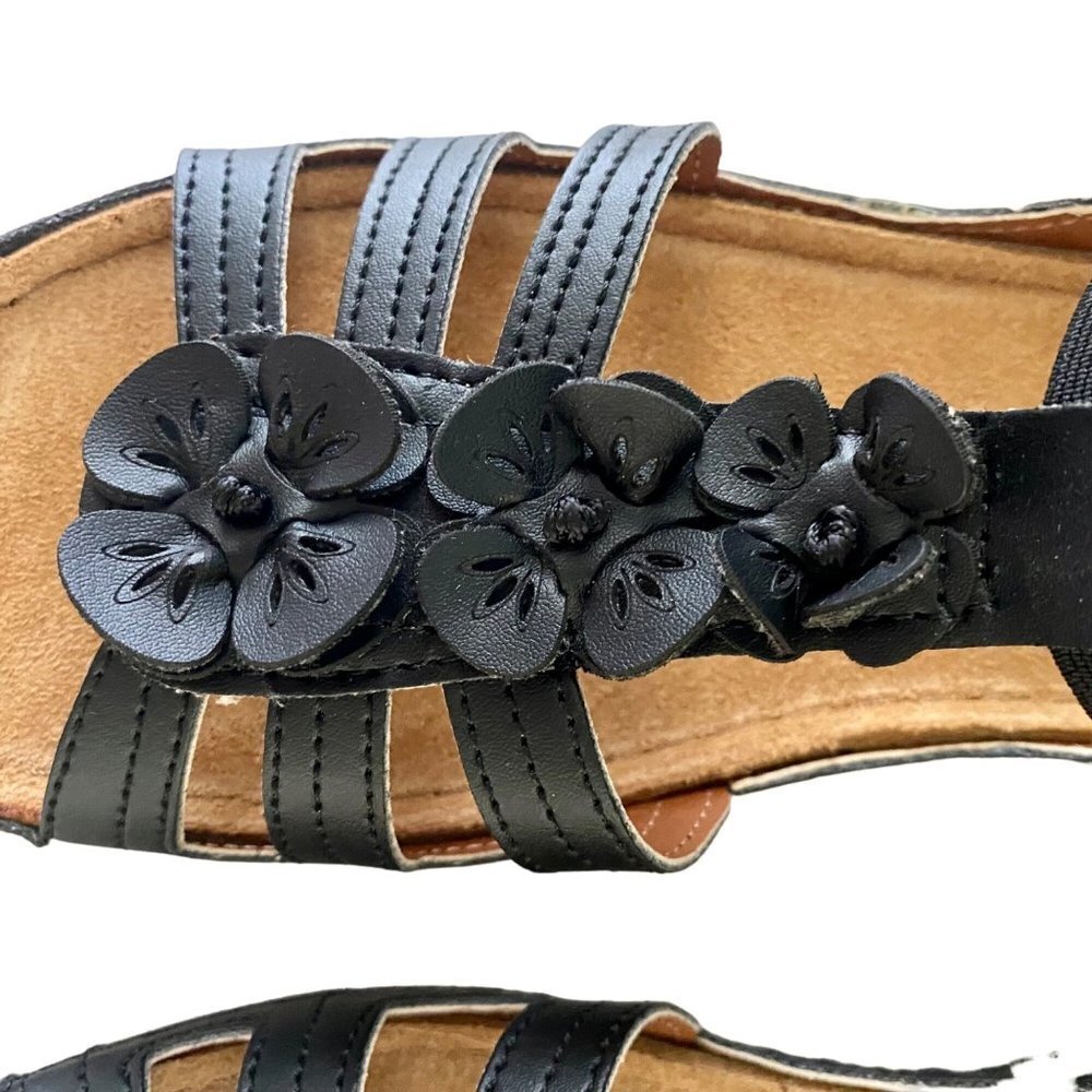 Flexus by Spring Step Black Sandals Size 36 US 5.5 - 6 NEW in Box - Picture 3 of 9